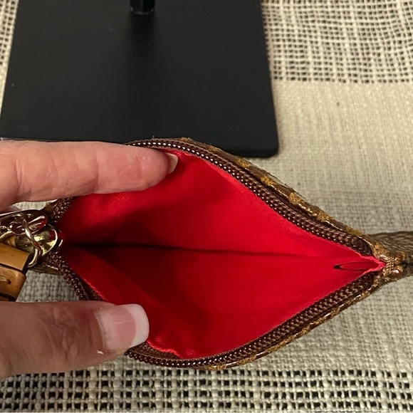 DOONEY & BOURKE / Brown Reptile Coin Wristlet Wallet - Picture 4 of 6